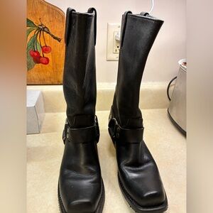 Harley-Davidson Black Leather Heeled Boots